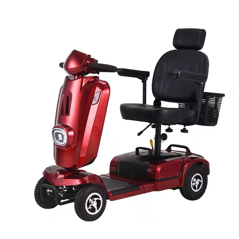 Scooter de mobilidade eléctrica de cesta traseira, scooter de viaxes de 4 rodas (1)