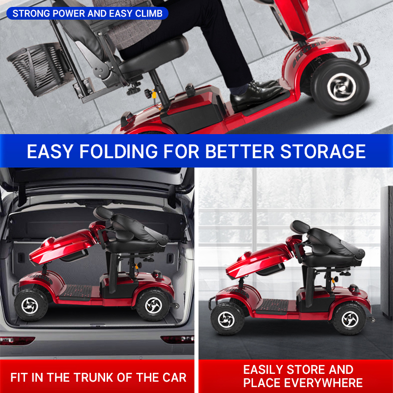 Safety Enhanced Foldable Electric Mobility Scooter for Care Facilities Safety Enhanced Foldable Electric Mobility Scooter for Care Facilities