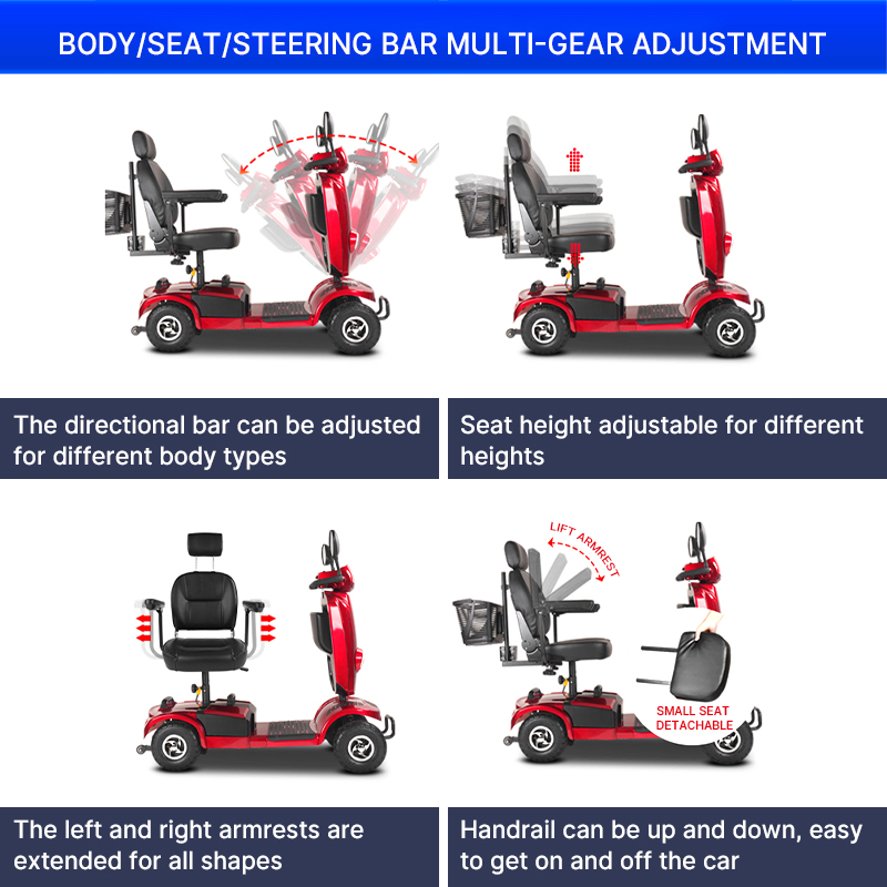 Safety Enhanced Foldable Electric Mobility Scooter for Care Facilities Safety Enhanced Foldable Electric Mobility Scooter for Care Facilities