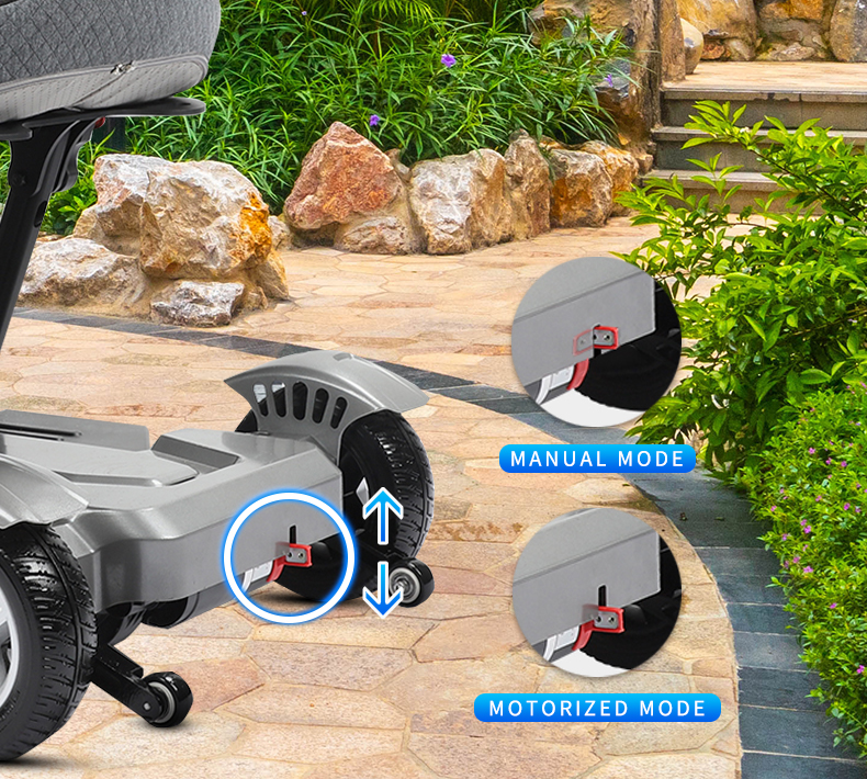 Handicapped Electric Scooter - Lightweight 4-Wheel Foldable Mobility Aid