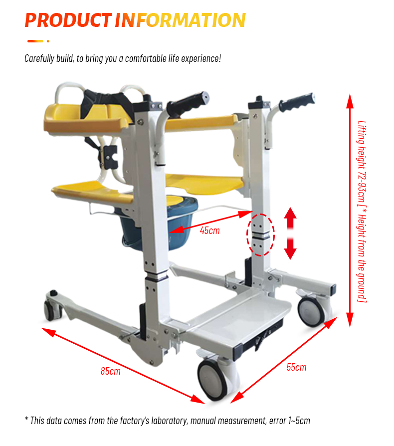 Manual Multi-Function Patient Lifting Devices Home Transfer Wheelchair Chair