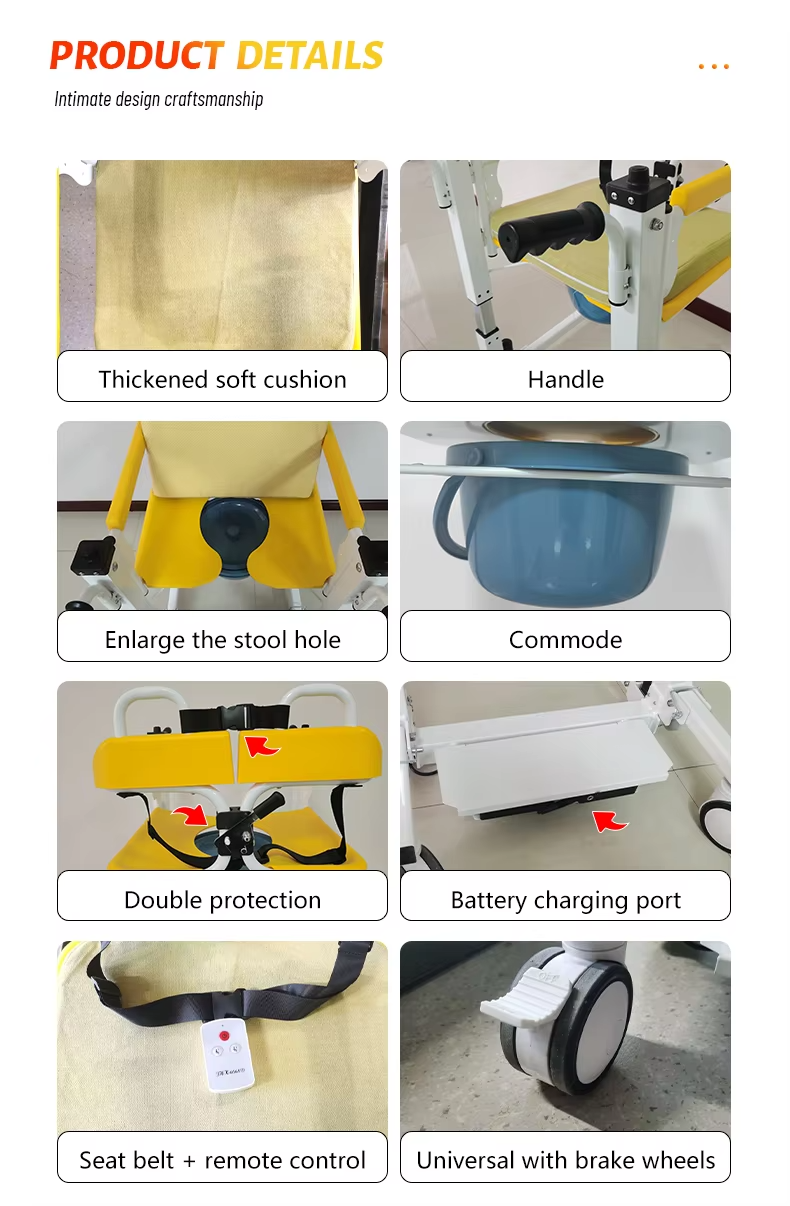 Manual Multi-Function Patient Lifting Devices Home Transfer Wheelchair Chair