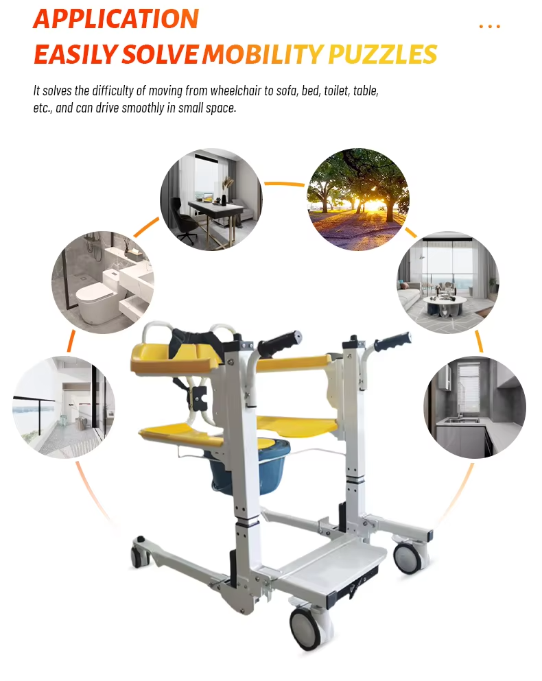 Manual Multi-Function Patient Lifting Devices Home Transfer Wheelchair Chair
