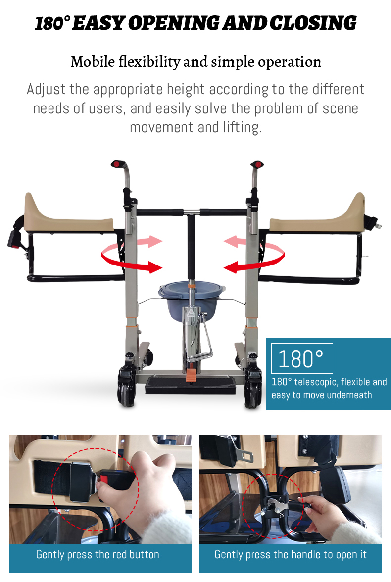 Portable Lift for Elderly: Multi-Function Wheelchair & Patient Transfer Chair