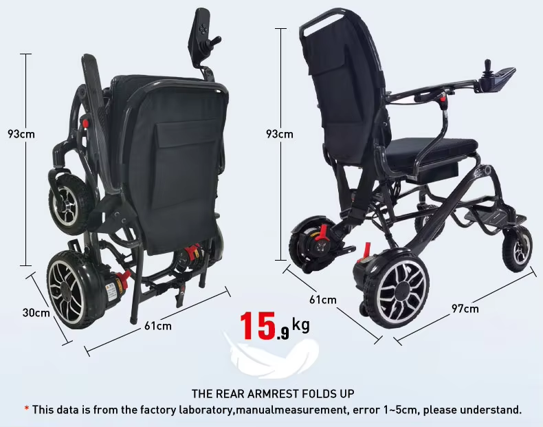 Collapsible Carbon Fiber Electric Wheelchair - Lightweight, 20km Range