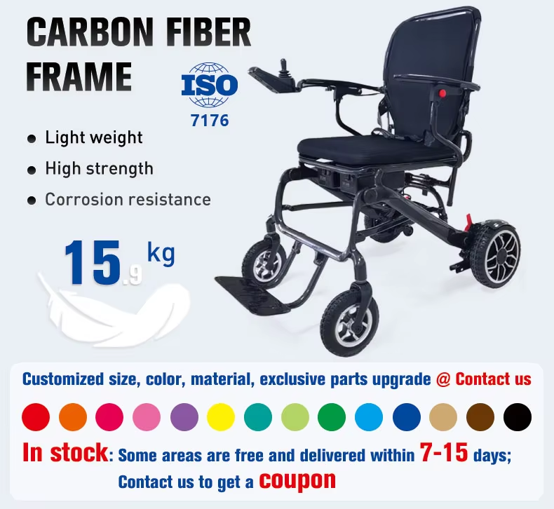 Collapsible Carbon Fiber Electric Wheelchair - Lightweight, 20km Range