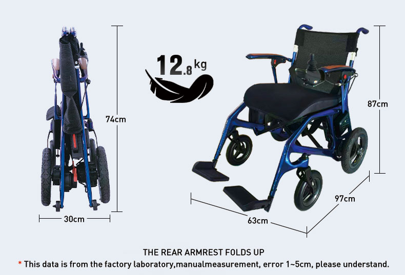Ultra-Light Carbon Fiber Wheelchair - Comfortable, 15km Range, 100kg Capacity