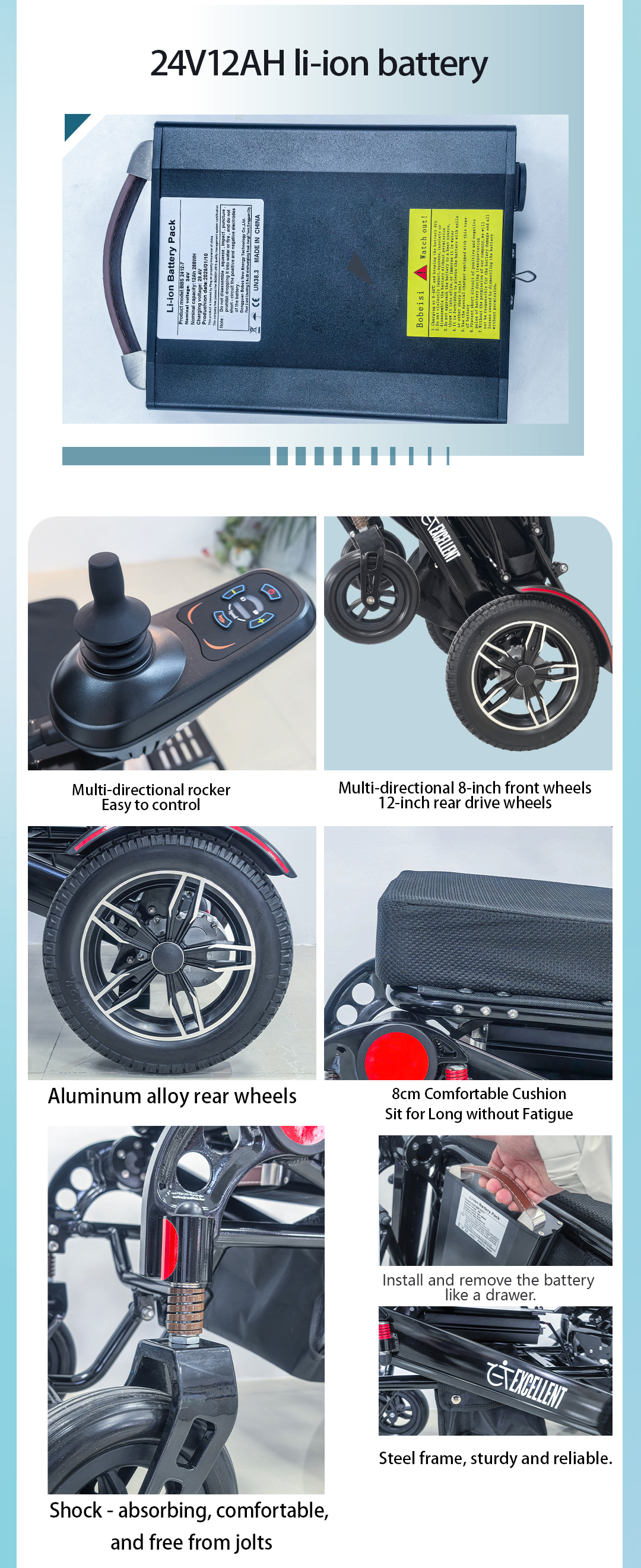 Custom Ultra-Light Aluminum Wheelchair - Remote Controlled, Foldable Design