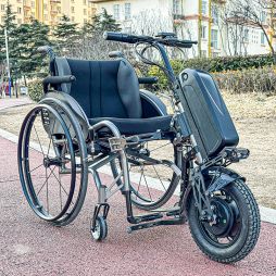 Compact Foldable Electric Wheelchair Towing Unit - 350W 48V BLDC Motor System with Modular Detachable Frame