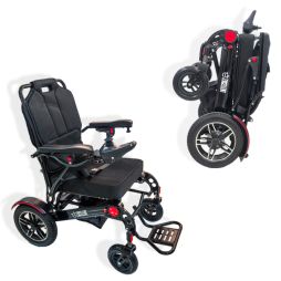 Extra Wide Aluminum Alloy Foldable Electric Wheelchair - Lightweight Power Chair