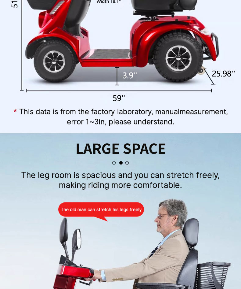 Lightweight Folding Electric Mobility Scooter for Seniors - 9.3 Mile Range