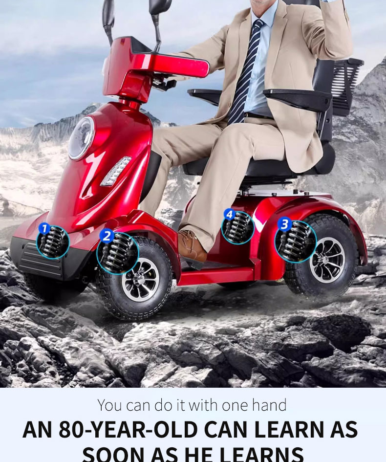 Lightweight Folding Electric Mobility Scooter for Seniors - 9.3 Mile Range