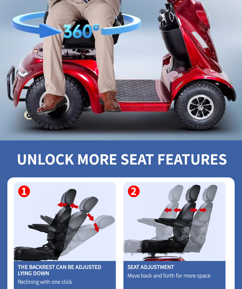 Lightweight Folding Electric Mobility Scooter for Seniors - 9.3 Mile Range