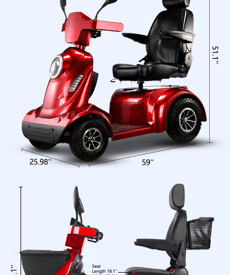 Lightweight Folding Electric Mobility Scooter for Seniors - 9.3 Mile Range