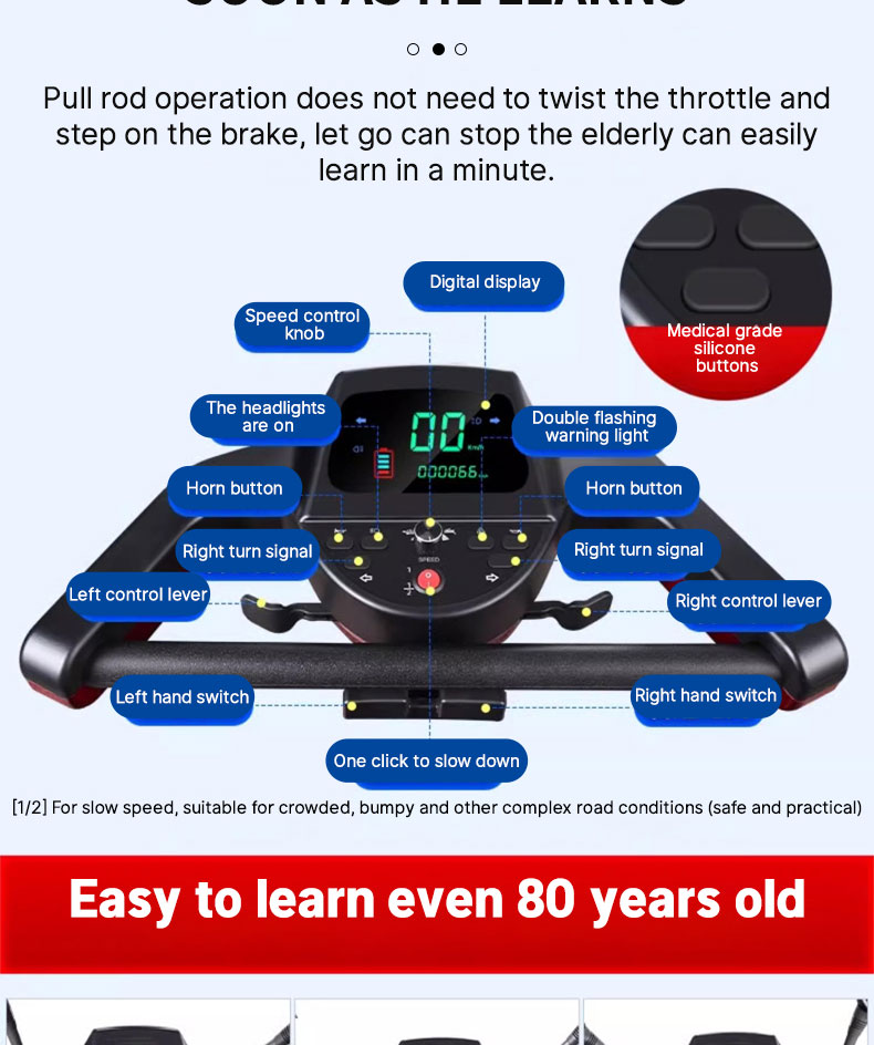 Lightweight Folding Electric Mobility Scooter for Seniors - 9.3 Mile Range