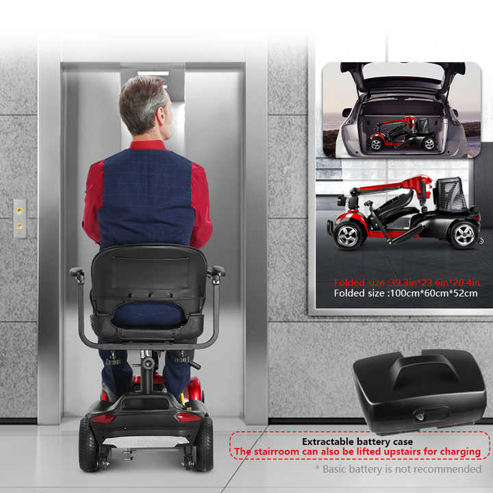 Folding Disability Scooter EXC-1001 - Lightweight, 120kg Capacity, 20km Range