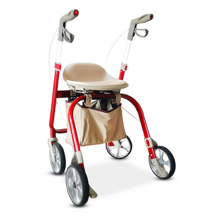 Lightweight Aluminum Rehabilitation Walker - PU Cushion, Shock-Absorbing, Elderly Support