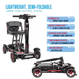 Lightweight Carbon Fiber Electric Mobility Scooter, 18.5KG, CE ISO Approved