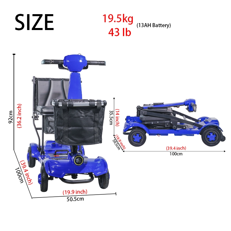 Travel Folding Mobility Scooter Compact Frame CE ISO Travel Folding Mobility Scooter Compact Frame CE ISO