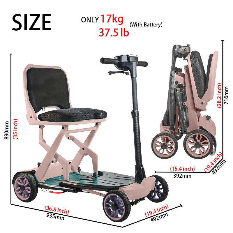 Ultra Light Carbon Fiber Folding Mobility Scooter 17kg CE ISO Certified Ultra Light Carbon Fiber Folding Mobility Scooter 17kg CE ISO Certified