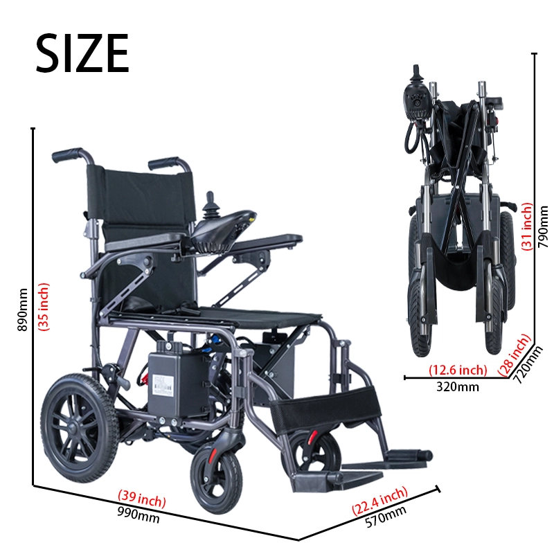 Foldable Carbon Steel Electric Wheelchair Interchangeable Joystick CE Certified Foldable Carbon Steel Electric Wheelchair Interchangeable Joystick CE Certified