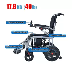 Lightweight Foldable Electric Wheelchair Lithium Battery CE Approved