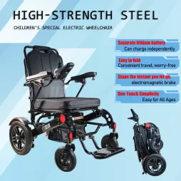 High-Strength Steel Electric Folding Wheelchair (3-Second Quick Fold)