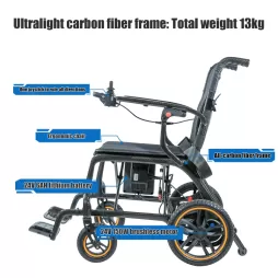Ultra-Light Carbon Fiber Foldable Electric Wheelchair for B2B Healthcare & Senior Care