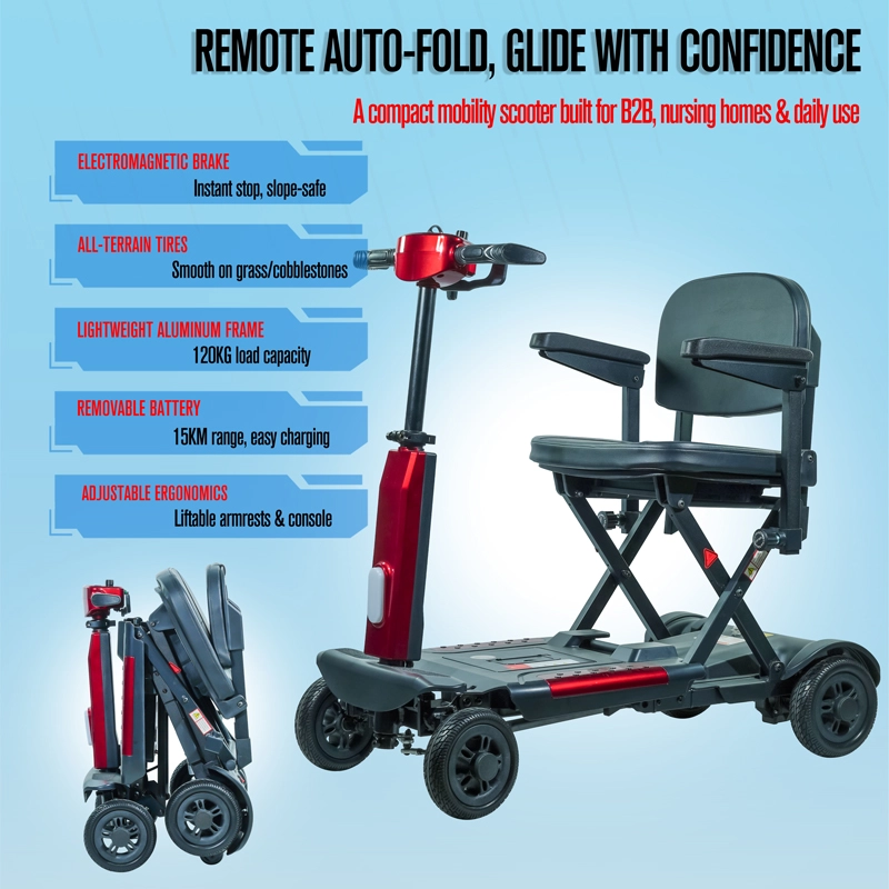 Remote Control Auto Fold Electric Mobility Scooter for Senior Care Remote Control Auto Fold Electric Mobility Scooter for Senior Care