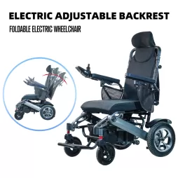 Auto Fold Electric Wheelchair Adjustable Backrest CE ISO