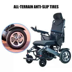 Auto Folding Lightweight Electric Wheelchair 35KM Range CE ISO Certified
