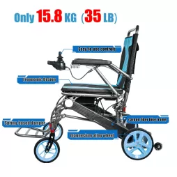 Carbon Fiber Mag Alloy Power Wheelchair CE ISO