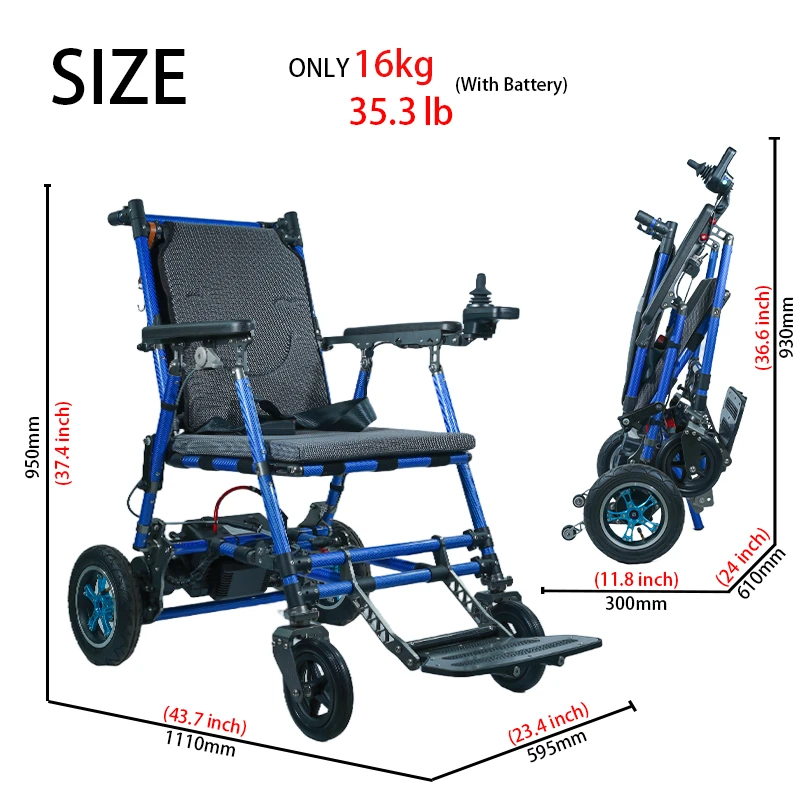 Carbon Fiber Electric Wheelchair Ultra Light CE ISO Carbon Fiber Electric Wheelchair Ultra Light CE ISO
