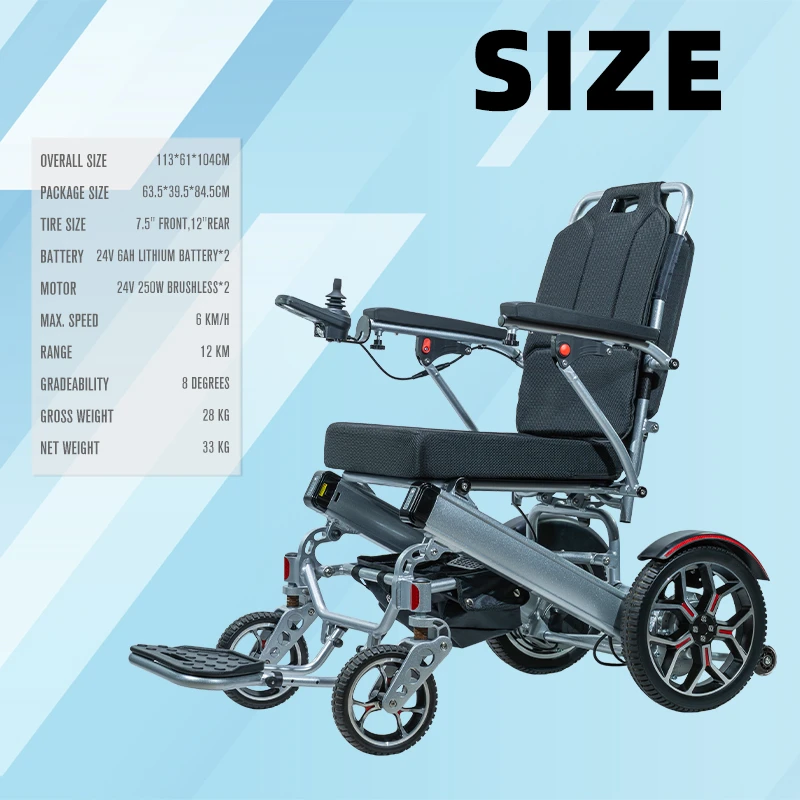 Foldable Electric Wheelchair Dual Battery Long Range CE ISO Certified Foldable Electric Wheelchair Dual Battery Long Range CE ISO Certified