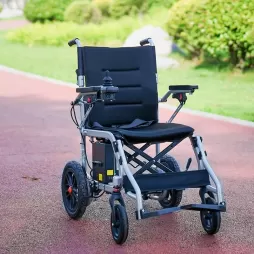Foldable Aluminum Alloy Electric Wheelchair Light Lithium Battery CE Certified