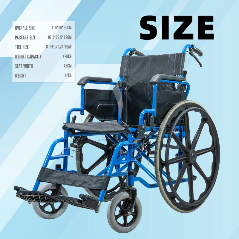 Foldable Steel Manual Wheelchair Compact Solid Tyre CE ISO Certified Foldable Steel Manual Wheelchair Compact Solid Tyre CE ISO Certified