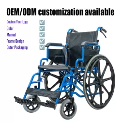 Foldable Manual Wheelchair 120kg Load Capacity CE ISO Certified