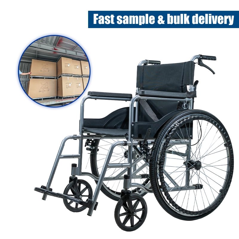 Manual Foldable Steel Wheelchair 120kg Load CE ISO Certified Manual Foldable Steel Wheelchair 120kg Load CE ISO Certified