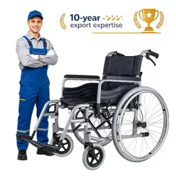 Foldable Aluminum Manual Wheelchair 120kg Load CE ISO Certified EXC-2007