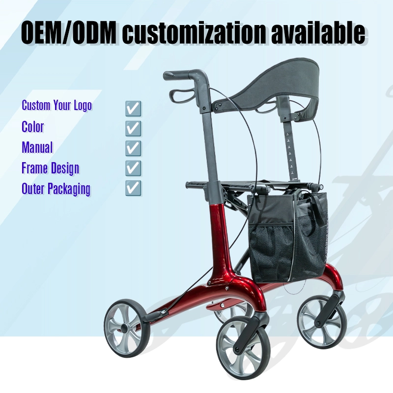 Carbon Fiber Folding Rollator 150kg Load CE ISO Certified Walker Carbon Fiber Folding Rollator 150kg Load CE ISO Certified Walker