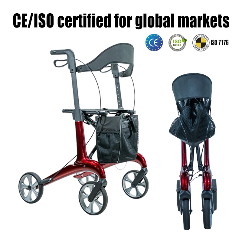 Carbon Fiber Folding Rollator 150kg Load CE ISO Certified Walker Carbon Fiber Folding Rollator 150kg Load CE ISO Certified Walker