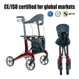 Carbon Fiber Folding Rollator 150kg Load CE ISO Certified Walker