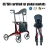 Carbon Fiber Folding Rollator 150kg Load CE ISO Certified Walker