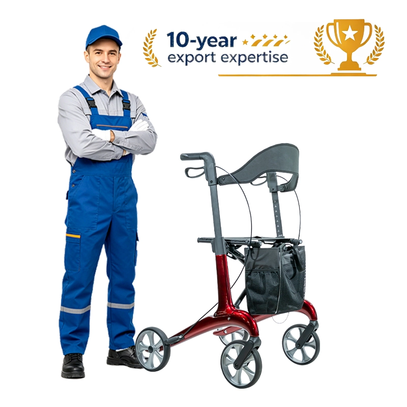 Carbon Fiber Folding Rollator 150kg Load CE ISO Certified Walker Carbon Fiber Folding Rollator 150kg Load CE ISO Certified Walker