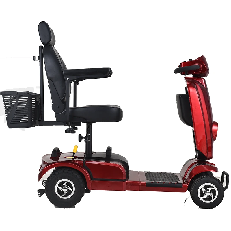 Foldable Mobility Scooter for Seniors with Rear Basket, 4 Wheel Design