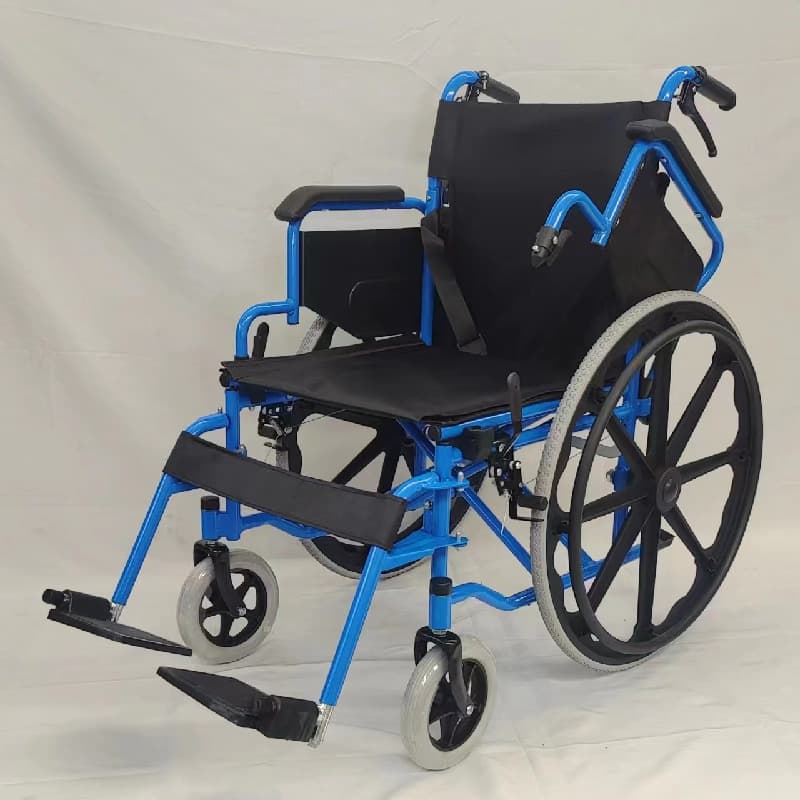 The armrest can be lifted to facilitate the user to get on and off the wheelchair.