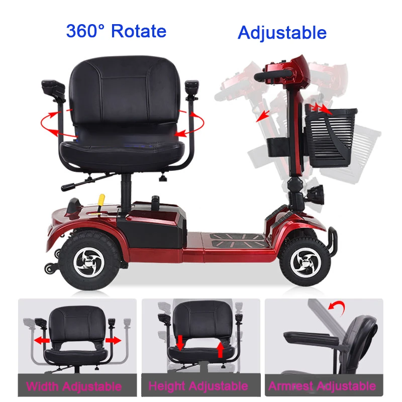 Short Lead Time for Lightweight Scooters For Disabled - Portable and Folding 4-Wheel Mobility Scooters for Adults - Excellent - Excellent detail pictures